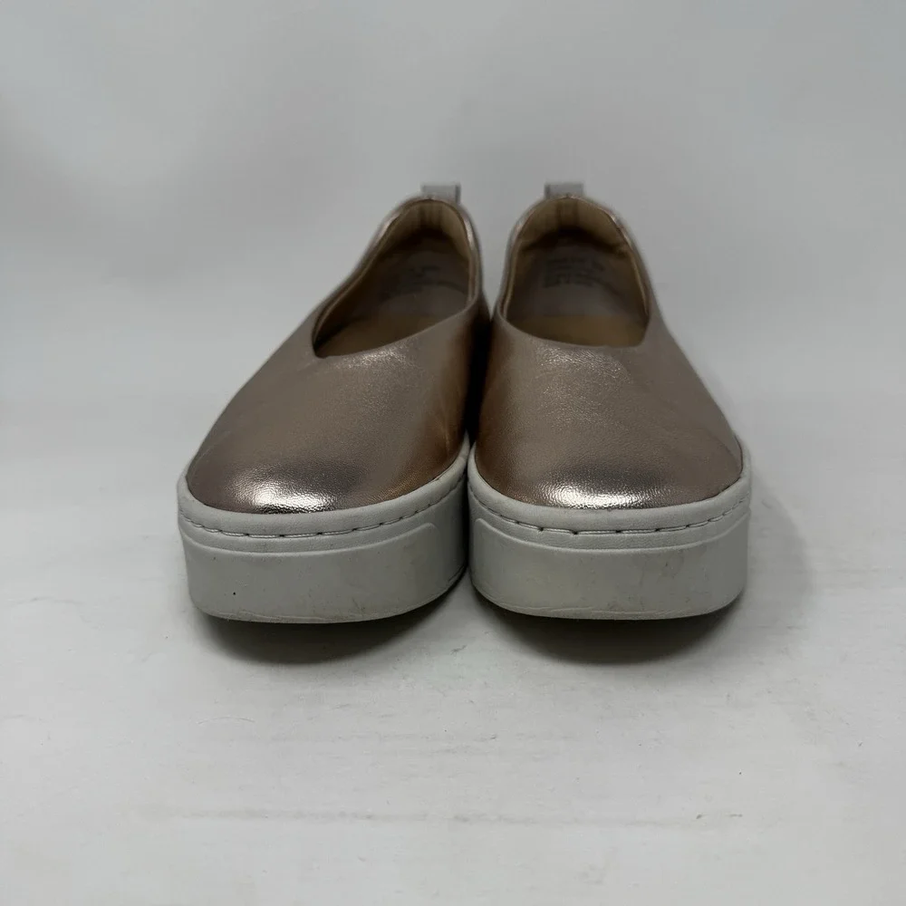 Naked Feet Regime Platform Lightweight Leather Womens‎ Shoes 6.5 Gold Metallic